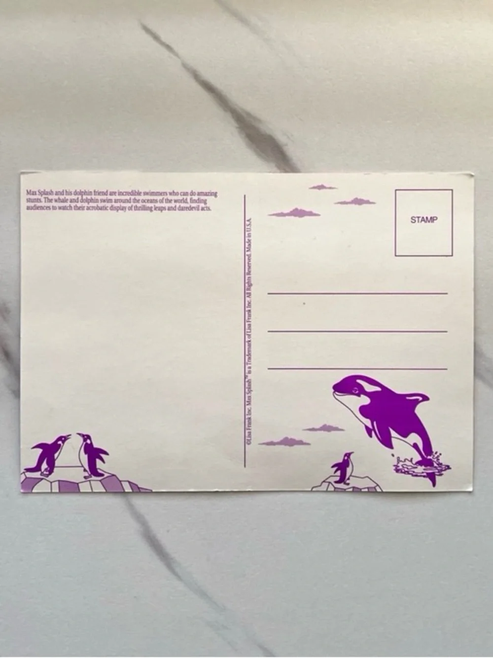 VTG Lisa Frank Max Splash orca postalettes and postcard 4pc set